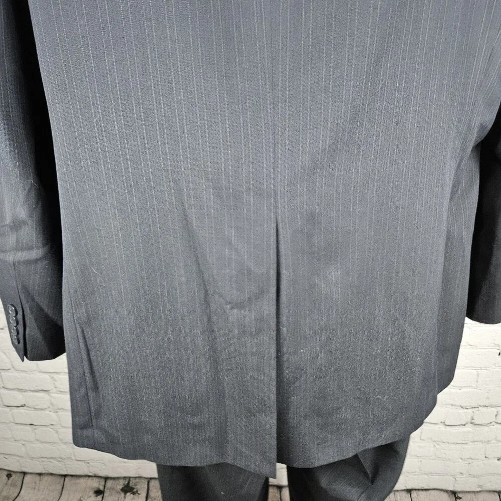 Haggar Navy Suit Up System 2 Button Notch Vented Full 2 Piece Set 46L (36x32)
